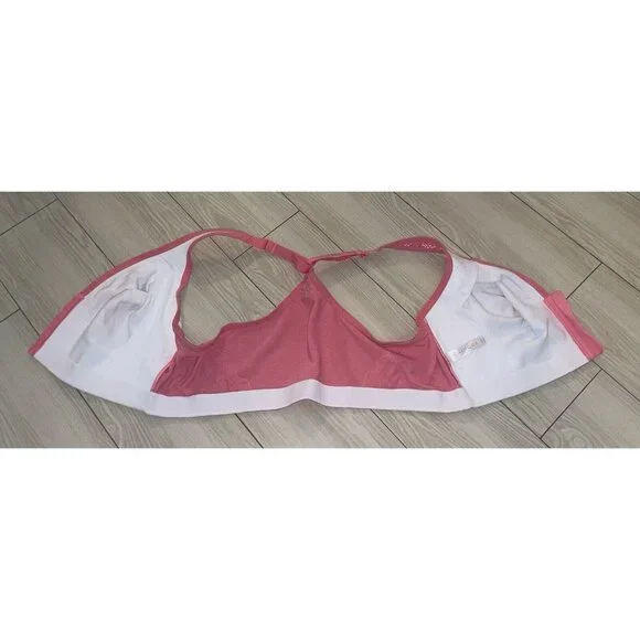 Cacique Unlined Full Coverage No Wire Bra Front Close Floral Womens 44D White - Picture 5 of 7